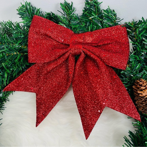 New Christmas Wreath for Door with Pine Cones Berry Spruce Red Ribbon Bow 50CM - Picture 5 of 10